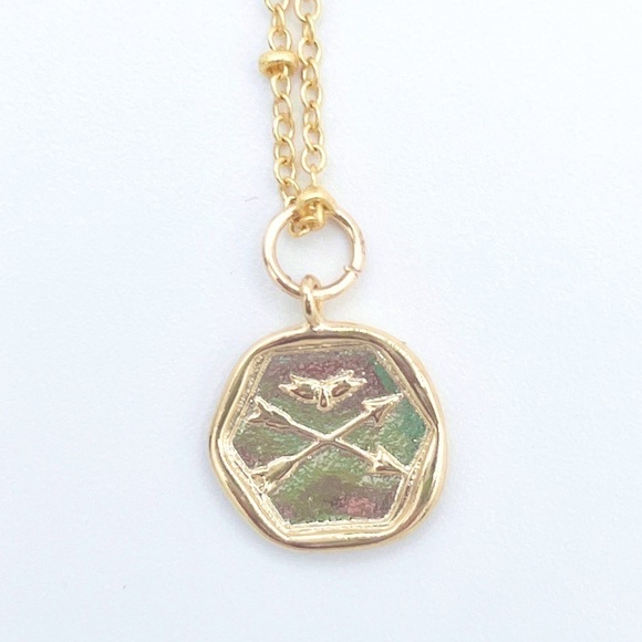 𝅺GOLD plated satellite chain with a gold disc charm. - Picture 3 of 3